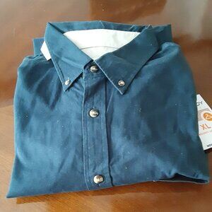 .Roundy Extra Large Button Down Long Sleeve Navy Blue Shirt